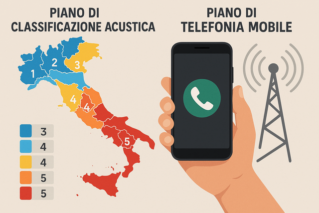 piano di classificazione acustica e piano di telefonia mobile